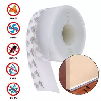 Уплотнительная лента для двери с защитой от насекомых, теплая силиконовая уплотнительная лента, уплотнитель для двери и окна, резиновый дом 25mm белый