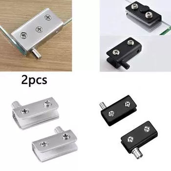 Upper and Lower Glass Door Hinges Shaft Hinge Glass Clamp 5-8mm Glass Clip Display cabinet чёрный