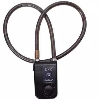 Управление через приложение Bluetooth Smart Lock Противоугонная сигнализация с цепочным замком и сигнализацией 105 дБ (черный)