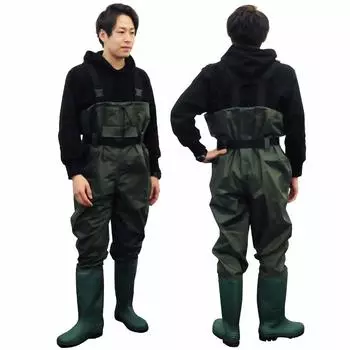 UPstore Waders Fishing Long Body Nylon Waders Boots Chest High Waders Водонепроницаемые штаны с карманом Радиальная подошва Легко надевать и снимать Зеленый размер