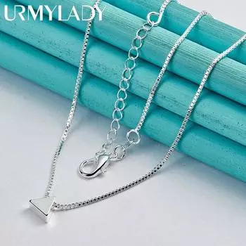 URMYLADY из стерлингового серебра 925 пробы, треугольная цепочка, цепочка в виде змеи, ожерелье для женщин, свадебная помолвка, вечерние, модные украшения 50cm