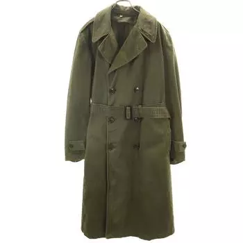 US ARMY 50s Long sleeve over- coat L Khaki military Men s Used