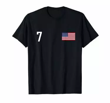 Футболка с изображением флага США Sports №7 чёрный
