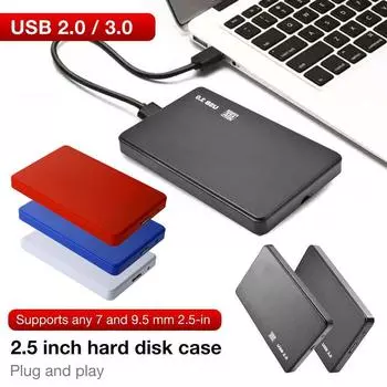 USB3.0/2.0 2,5-дюймовый корпус жесткого диска SATA SSD для мобильного жесткого диска для ноутбука USB2.0 белый