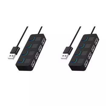 USB 2.0 HUB Multi 4 Ports Splitter Expander USB Power Adapter для ноутбука ПК /