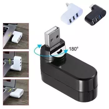USB 2.0 концентратор USB 2.0 мульти USB разветвитель концентратор вращающийся 3-портовый мульти-расширитель разветвитель мини USB 2.0 концентратор компьютерные аксессуары чёрный