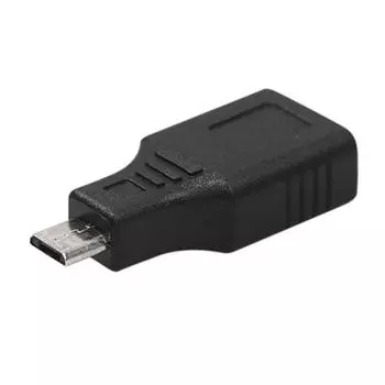USB 2.0 мама на Micro USB 5-контактный штекер OTG адаптер-переходник для телефона-планшета 3 cm чёрный