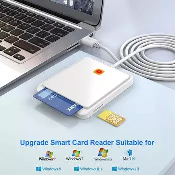 USB 2.0 считыватель смарт-карт Память для ID Bank SIM CAC ID Card Cloner Соединительный адаптер для Windows XP Windows 7/8/8.1/10 Vista CHINA
