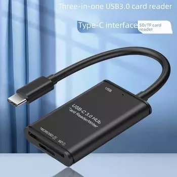 USB 3.0 All-in-One Type-C OTG кард-ридер для мобильных телефонов supports SDTF card чёрный