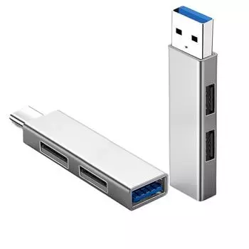 USB 3.0 концентратор, многофункциональный адаптер 3-в-1, док-станция-разветвитель для компьютера, расширение USB USB серебряный