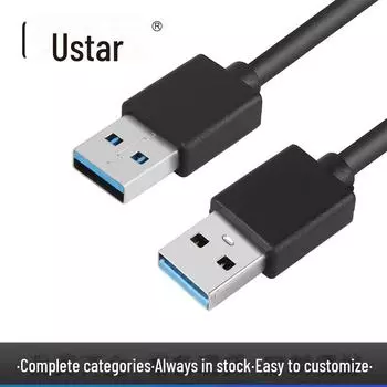 USB 3.0 высокоскоростной кабель-удлинитель для видеокарт и данных, двойной A-типа для внешних оптических приводов 0.3m without braid чёрный