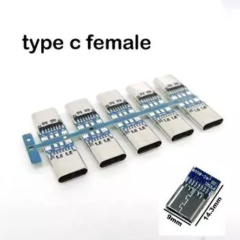 USB 3.1 тип c разъемы типа «мама» разъем USB C «мама» электрические клеммы сварка кабель для передачи данных своими руками поддержка печатной платы 1pcs