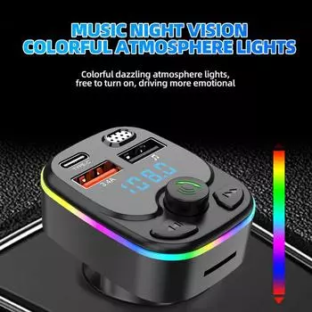 USB 3.4A FM-передатчик Bluetooth Handsfree автомобильный радиомодулятор MP3-плеер с 2 USB 1 Type-CFast зарядный адаптер для автомобиля