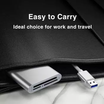 USB 3 для Cf/Sd/Storage Flash In 1 Plug-and-Play Card Reader Card Высокоскоростной дисковод без драйверов Дисковая карта серебряный