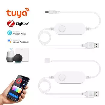 USB 5 В Zigbee 3,0 WiFi светодиодный CCT RGB контроллер диммер работает со смарт-шлюзом Tuya Hue Bridge SmartThing Alexa Google Home