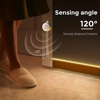 USB 5V COB LED Strip Light Wireless PIR Motion Sensor Night Lamp Tape Ribbon For Under Counter Kitchen Cabinet Bed Room Decor 3M белый