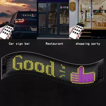 USB 5V светодиодная матричная панель RGB Pattern DIY Текст Хэллоуин Рождество Декор комнаты Анимация Пульт дистанционного управления + управление приложением Автомобильный дисплей