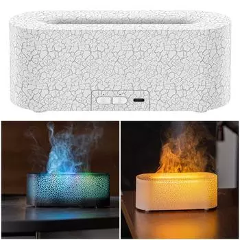 USB 7 Colorful Flame Essential Oil Diffuser Waterless Auto-Off Flame Aromatherapy Essential Oil Diffuser for Home Room Office чёрный