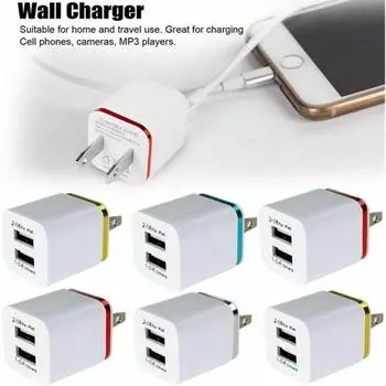 USB-адаптер для быстрого зарядного устройства с двойными стенками 1A 2A 5V для Android / Galaxy / iPhone