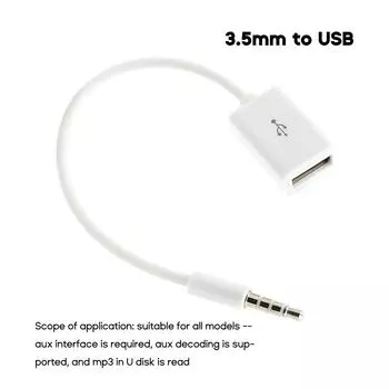 USB-аудиоадаптер 3,5 мм, мужской аудиоразъем AUX на USB 2.0 женский кабель для зарядки, адаптер шнур для автомобильной аудиосистемы