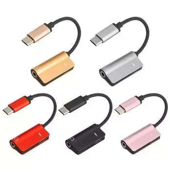 USB-C до 3,5 мм зарядка аудио 2 в 1 AUX аудио линейный разветвитель для наушников тип C адаптер для наушников