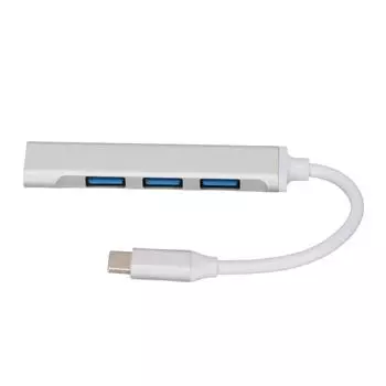 USB C Hub 4 в 1 высокоскоростная легкая портативная USB док-станция для клавиатуры принтера мобильного телефона серебряный