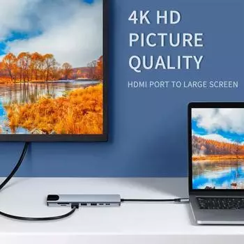 USB C Hub 8 в 1 Type C 3.1 к 4K HDMI адаптер с RJ45 SD/TF кард-ридер PD быстрая зарядка для ноутбука MacBook ноутбук компьютер