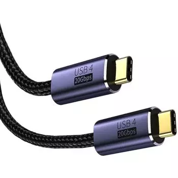 USB-C и кабель 0,5M Type-C USB4 (20 Гбит/с) Совместимость с PD Быстрая зарядка 100 Вт/5 А Видеовыход 8K/60 Гц Сверхпрочный нейлон Совместимость с моделями типа C