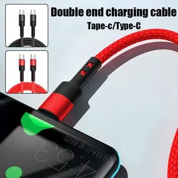 USB C к USB C плетеный 100 Вт 5A PD плетеный USB для iPhone кабель для зарядки 100 Вт кабель W8W8 black-1m
