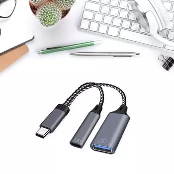 Адаптер USB-C-USB (2в1)Аксессуары для кабеля OTG для зарядки USB-конвертер для телефона 15 15Pro 15Plus 15ProMax