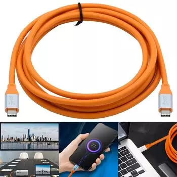 Кабель USB C - USB C 3.2 Type C Gen2 PD100W 20 Гбит/с Type C для быстрой зарядки и передачи данных с поддержкой 4K60Hz Audio Video 20V5A для iPhone15 1m