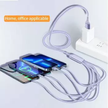 Кабель USB C - USB для быстрой зарядки, 63 /1,6 м USB Type C, кабель для синхронизации данных и зарядки с 5 портами USB C, для телефонов и планшетов