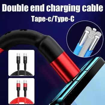 USB C - USB C плетеный 100 Вт 5A PD плетеный C кабель двойной быстрой зарядки 100 Вт iPad тип O6K7 black-1m