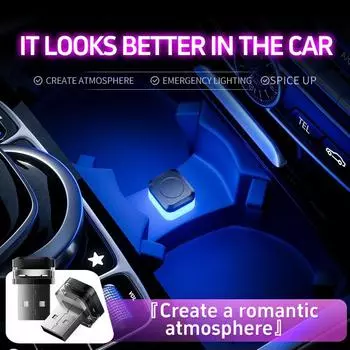 USB Car LED Night Lights Ambient Lighting Car Interior Atmosphere Lamp Auto Decoration LED Neon Bulb Car 5V Plug and Play красный