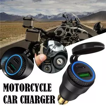 USB Charger Socket Waterproof Fast Charge Adapter PD Type C and QC3.0 Power Outlet With Switch For Car Marine Motorcycle C2R2 красный