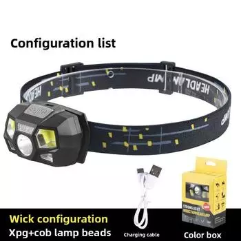 USB Charging Strong Light LED Waterproof Induction Headlight COB Running Headlight USB Induction Charging Fishing Light