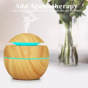 USB Essential LED Touch Aroma Ультразвуковой увлажнитель масла Диффузор Очиститель воздуха темно-коричневого
