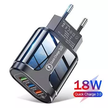 Usb Fast Charger Quick Charge 3.0 4.0 Универсальные настенные зарядные устройства для мобильных телефонов и планшетов для Iphone 11 Samsung Huawei Зарядное устройство EU Black