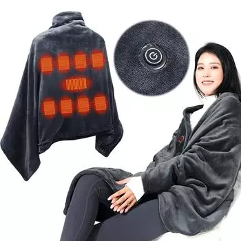 USB Flannel Heated Blanket 3 Temperature Adjustment Electric Heating Blanket 9 Fast Heating Zones for Indoor Outdoor CHINA