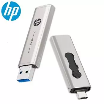 USB-флеш-накопитель HP Metal OTG 64 ГБ/128 ГБ/256 ГБ типа C USB 3.2 с двойным интерфейсом для смартфонов, планшетов, ноутбуков 32GB