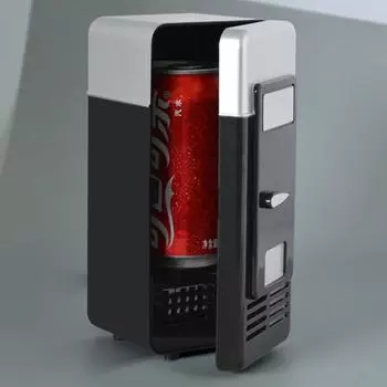 USB-холодильник, портативный холодильник, мини-банки для напитков, охладитель/тепло для автомобиля, ноутбука, компьютера, черный, красный цвет, 2024 чёрный