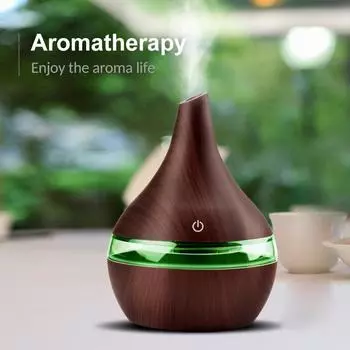 Usb Household Humidifier Hydration Meter Desktop Humidifier Wood Grain Humidifier Colorful Light Aromatherapy Machine Atomizer