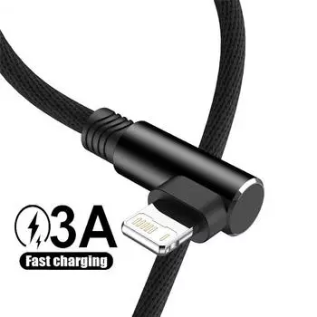 USB-кабель для быстрой зарядки для iPhone 6, 6s, 7, 8 Plus X XR 11, 12, 13, 14, 15 Pro Max SE 2, iPad Origin, шнур для передачи данных, длинный провод, 3 м 1m чёрный