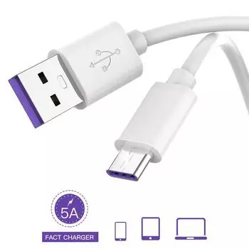 USB-кабель для быстрой зарядки, кабель типа C, 5А, USB-кабель для Samsung Galaxy S10 S9 S8 Note 9 8 A40 A50 A70 M30s для телефона Xiaomi Mi 9T 9 Mi9T Huawei 1m белый