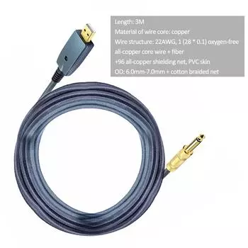 USB-кабель для гитары, аксессуары для электрогитары, адаптер для гитарного аудиоразъема, шнур 6,35 мм, гитара разноцветный