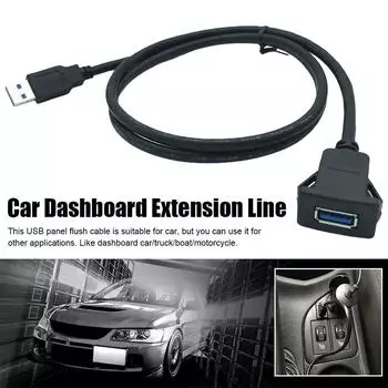 USB-кабель для панели, водонепроницаемый кабель, удлинитель для автомобильной панели, 1 м, кабель для панели приборов автомобиля, USB2.0, мужской и женский