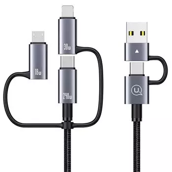 USB-кабель для зарядки 6-в-1 PD240W(С к С) Совместимость с PD3.1 Type C/Micro/IP C/A быстрая зарядка высокоскоростная передача данных 6 функций в 1 зарядке