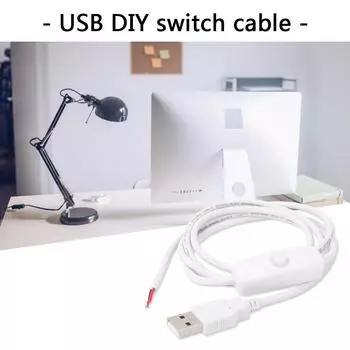 USB-кабель питания, 1 м, 5 В, 2-контактный удлинитель USB 2.0 «папа», DIY с переключателем