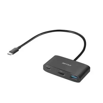 USB-концентратор Buffalo USB-C 3.2 Gen1, 3 порта, 90 Вт, USB PD, совместимый с 4K HDMI, высокоскоростной 5 Гбит/с??Передача данных совместима с iPhone 16 Black BSH3U335C1PBK