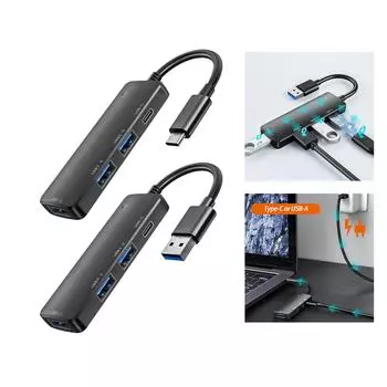 USB-концентратор Multiport USB3.0 2.0 TypeC док-станция для ноутбуков телефонов PD зарядка и передача данных алюминиевый корпус C